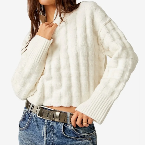 Free People Care Soul Searcher Mock Neck Sweater - S - new without tags Cream